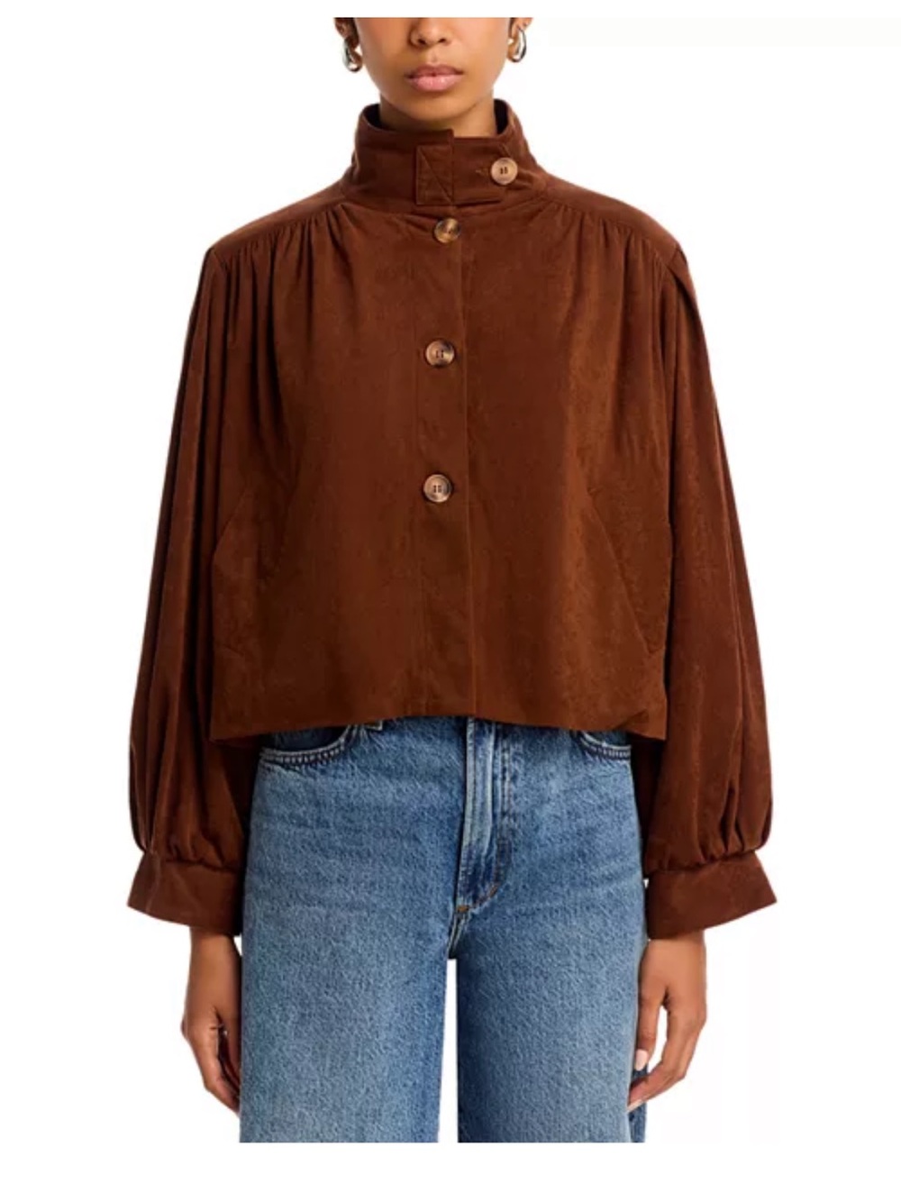 Steve Madden Women's Brown Suede Cropped Jacket